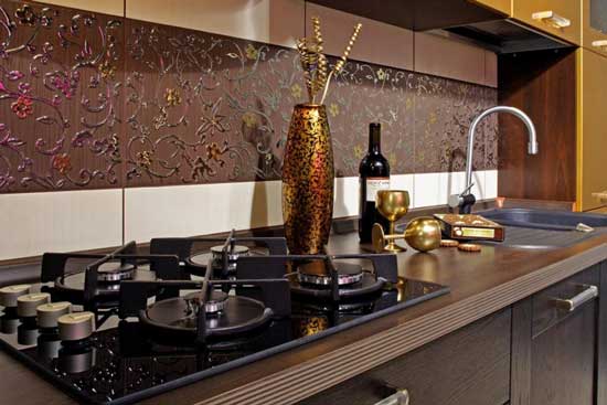 Дизайнерская плитка для фартука на кухне Дизайнерская плитка для фартука на кухне