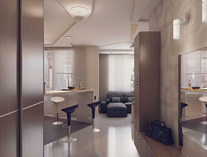 Оформление квартиры студии в стиле минимализм