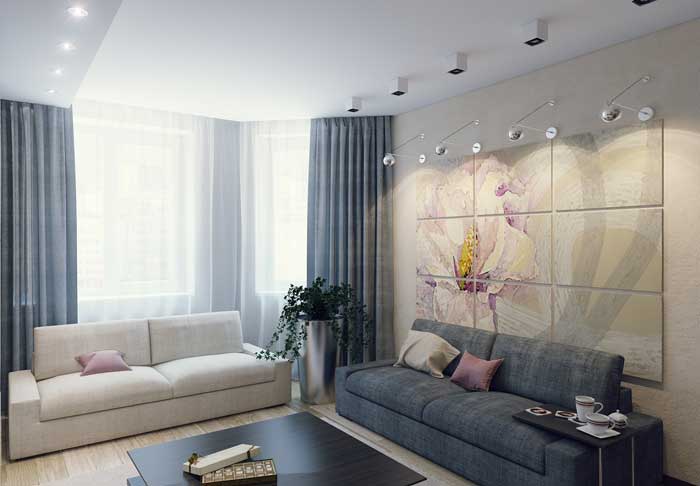 Дизайн штор в гостиной-кухне. Фото 3