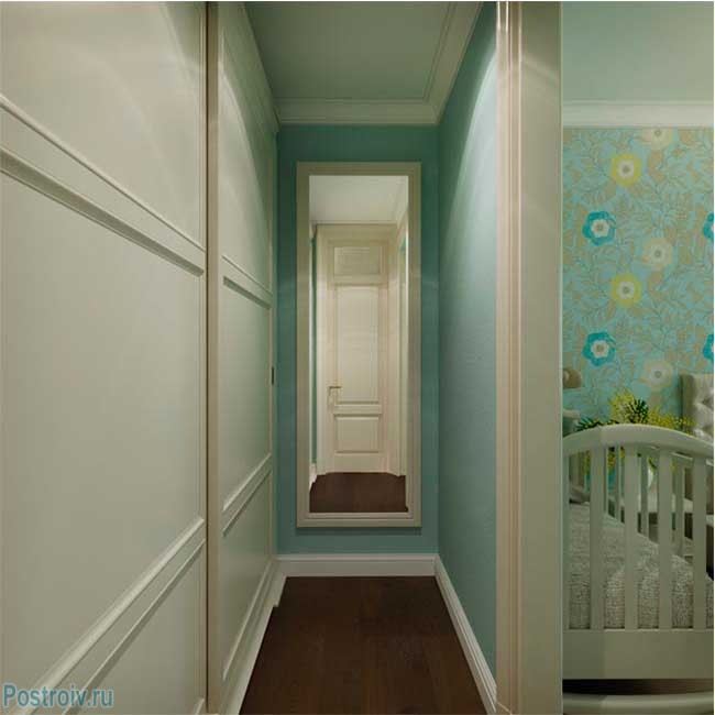 Гардеробная, сделанная с помощью перегородки из гипсокартона. Фото