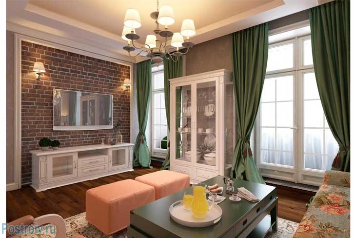 Люстра в английском стиле отлично сочетается со всеми деталями в гостиной. Фото