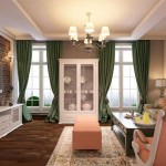 Оранжевая мебель и коричневый паркетный пол. Фото