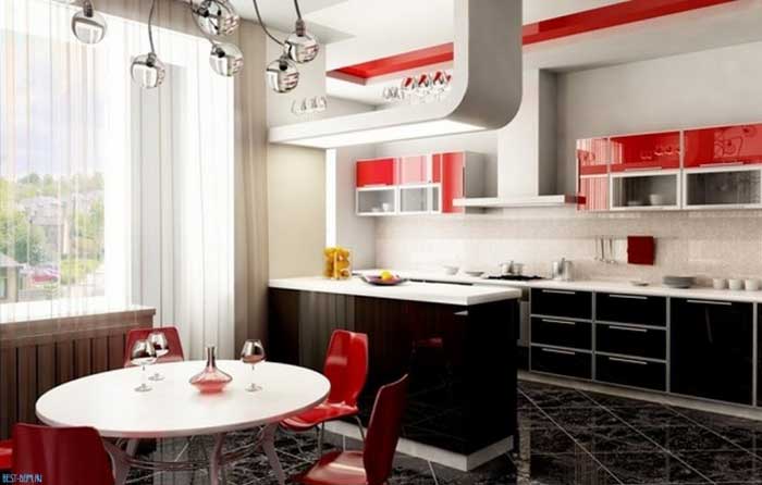 Черно-красные кухни. Фото 2 Черно-красные кухни. Фото 2