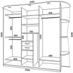 Фото 1. Чертеж среднего шкафа купе