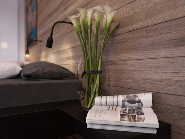 Черная тумба в спальне. Фото 1 Черная тумба в спальне. Фото 1