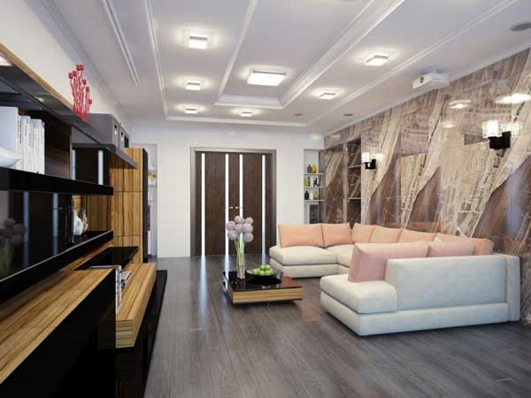 Оригинальная отделка стен в зале. Фото 9 Оригинальная отделка стен в зале. Фото 9