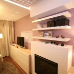 Полочки и ниша под электрокамин из гипсокартона