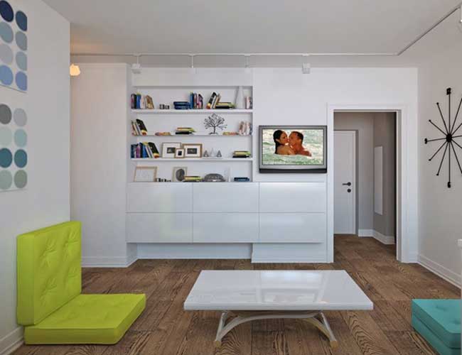 Оформление зоны отдыха гостиной в скандинавском стиле