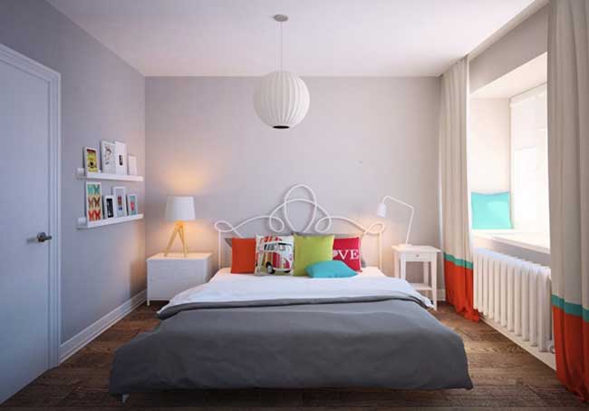 Дизайн маленькой спальни в скандинавском стиле. Недорогой ремонт