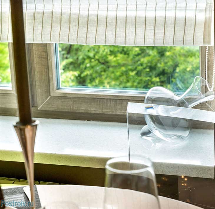 Декорирование окна на кухне. Фото