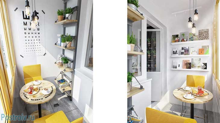 Функциональное решения для балкона. Барная зона. Фото