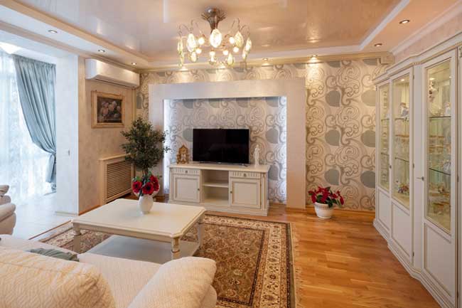 Дизайн освещения гостиной. Большой ковер в центре гостиной. Дизайн штор Дизайн освещения гостиной. Большой ковер в центре гостиной. Дизайн штор