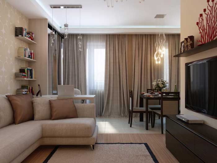 Дизайн проект однокомнатной квартиры в Москве. Фото 11