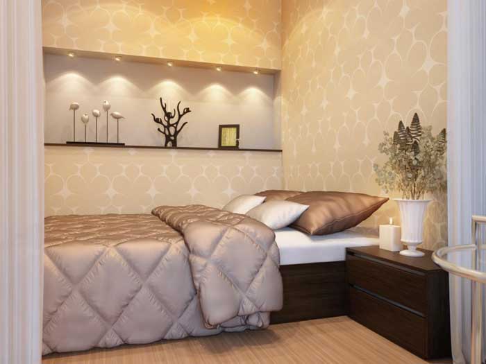 Дизайн однокомнатной квартиры с кроватью. Фото 12