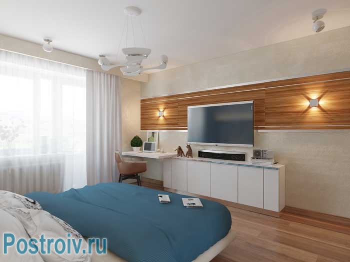 Как разместить телевизор в спальне. Фото 4