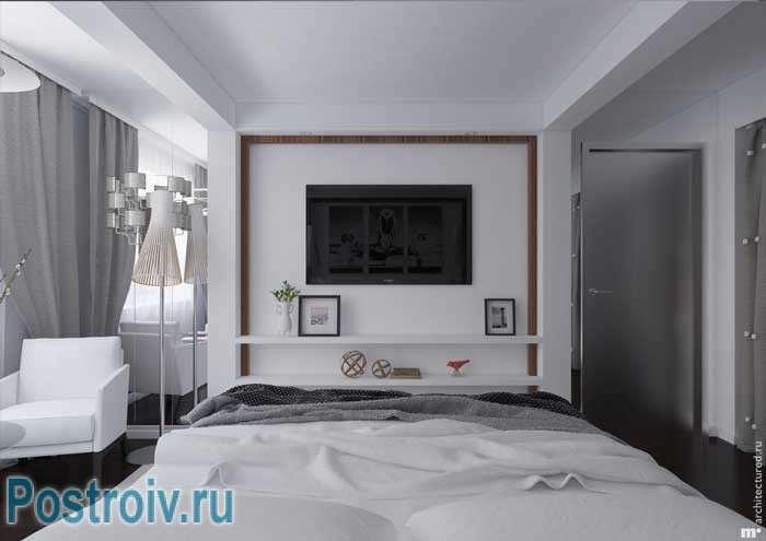 Зонирование спальни 18 кв. м. Фото 5