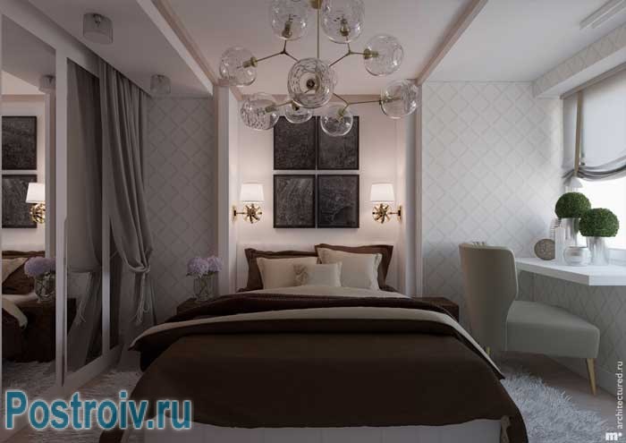 Коричневый цвет в спальне. Фото 16