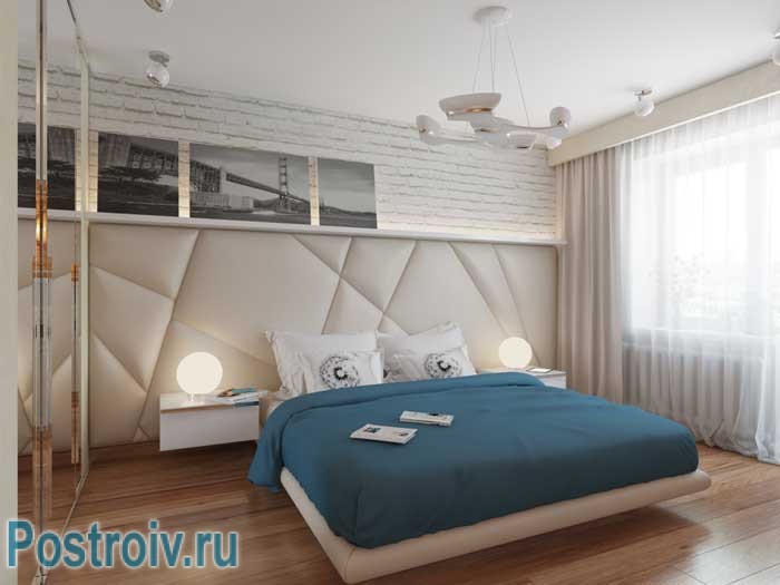 Современный стиль спальни 18 кв. м. Фото 1
