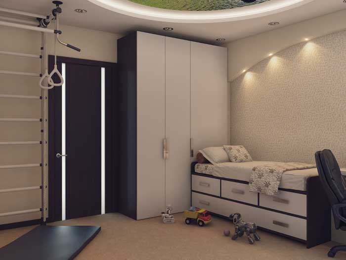 Белый шкаф до потолка в детской комнате. Фото 3 Белый шкаф до потолка в детской комнате. Фото 3