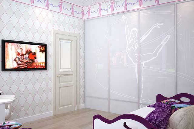 Спальня для девочки 6-8 лет. Шкаф купе Спальня для девочки 6-8 лет. Шкаф купе