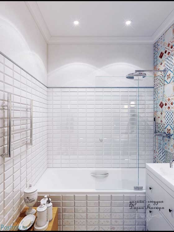 Оформление совмещенного санузла с ванной - Фото