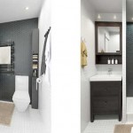 Совмещенная ванная комната 5, 6 кв. м. с душевой кабиной - Фото