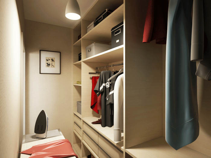 Гардеробная комната и гладильное помещение Гардеробная комната и гладильное помещение