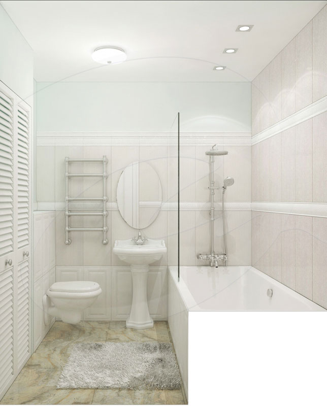 Совмещенный санузел с подвесным унитазом. После ремонта Совмещенный санузел с подвесным унитазом. После ремонта