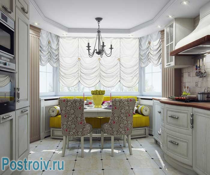 Дизайн кухни с эркером в стиле современная классика Дизайн кухни с эркером в стиле современная классика