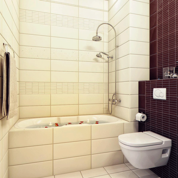 Подвесной унитаз в совмещенном санузле Подвесной унитаз в совмещенном санузле