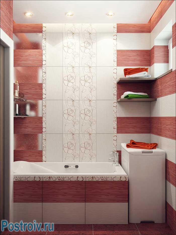 Дизайн маленькой совмещенной ванной со стиральной машинкой