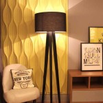 Модный торшер на треноге в дизайне спальни 14 кв. м. - Фото