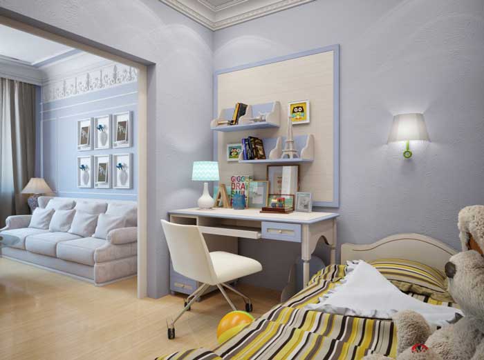 Классическая детская 8 кв.м. На стенах флизелиновые обои под покраску Классическая детская 8 кв.м. На стенах флизелиновые обои под покраску