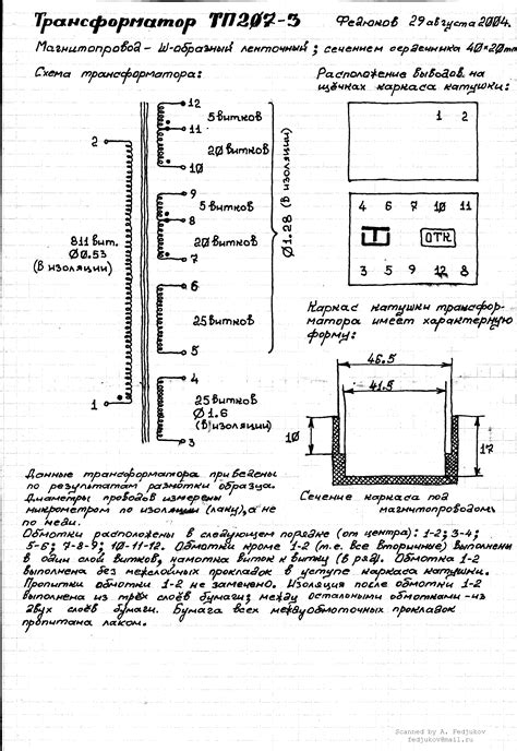 Общие характеристики трансформатора ТП 208 2