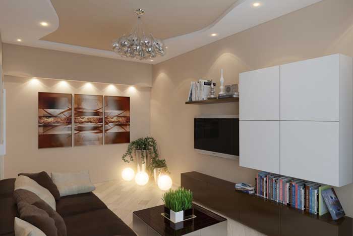 модульная картина с дополнительной подсветкой в гостиной. Фото 2 модульная картина с дополнительной подсветкой в гостиной. Фото 2