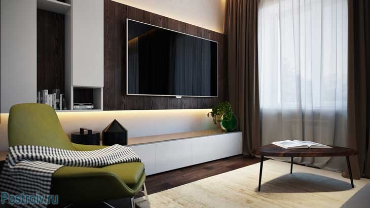 Оригинальное оформление ТВ зоны. Фото