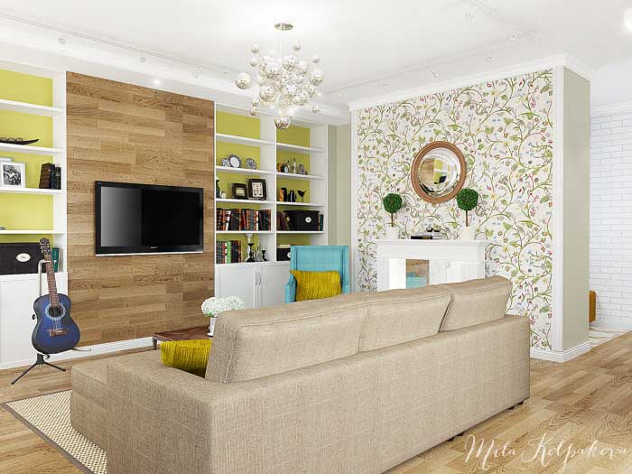 Интерьер гостиной совмещенной с кухней. Бюджетный вариант Интерьер гостиной совмещенной с кухней. Бюджетный вариант