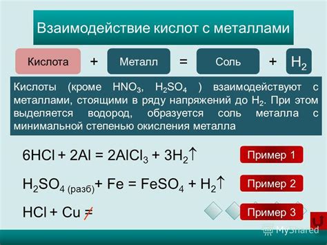 Взаимодействие соляной кислоты с металлами