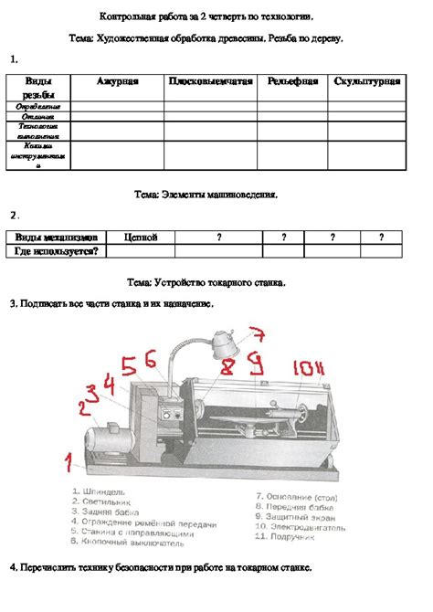 Контрольная работа по технологии для 6 класса