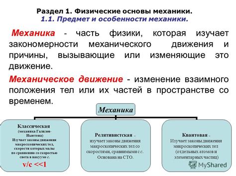 Особенности механики движения