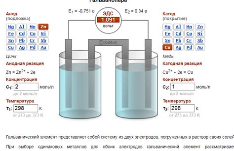 Понятие гальванических пар