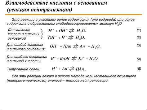 Процессы нейтрализации ортофосфорной кислоты