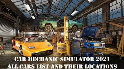 Список автомобилей в Car Mechanic Simulator 2021: