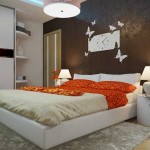 Комбинирование обоев в спальне. Одна стена темная