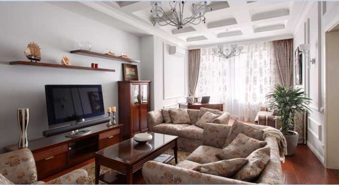 Диваны в классическом интерьере. Деревянный стол Диваны в классическом интерьере. Деревянный стол