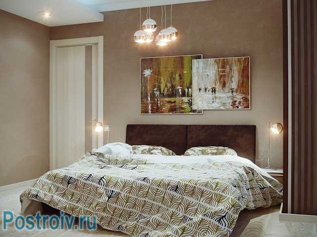 Третий вариант комбинирования цветов в спальне Третий вариант комбинирования цветов в спальне