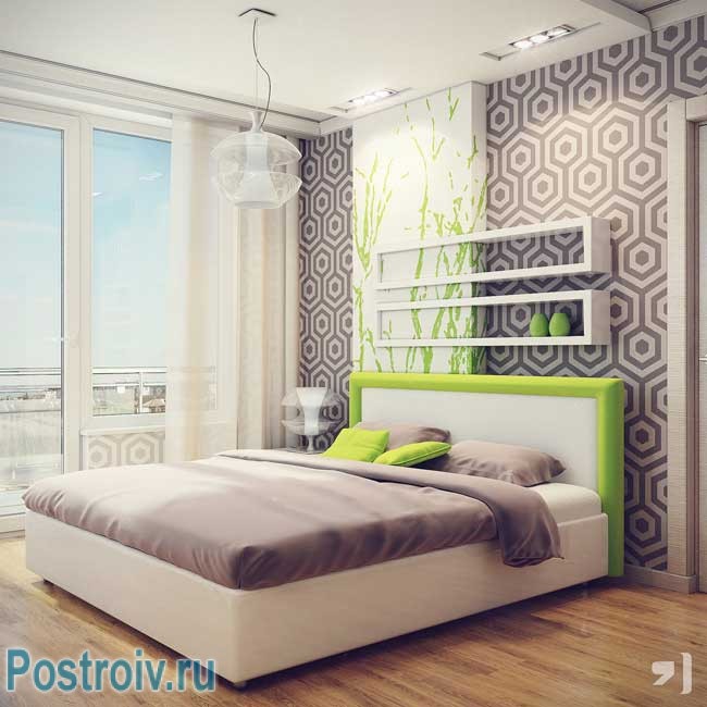 Сочетание зеленого цвета с черным в спальне Сочетание зеленого цвета с черным в спальне