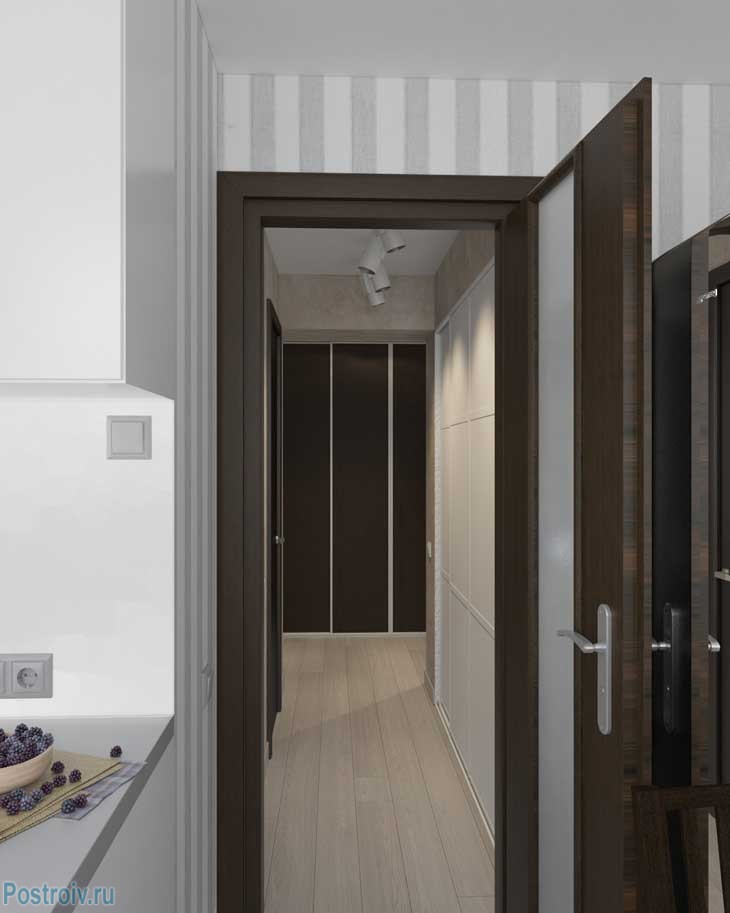 Коридор после ремонта, двери шпон цвета венге - Фото Коридор после ремонта, двери шпон цвета венге - Фото