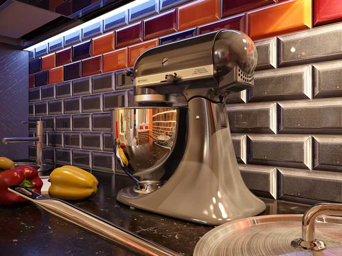 Оригинальное оформление фартука на кухне Оригинальное оформление фартука на кухне