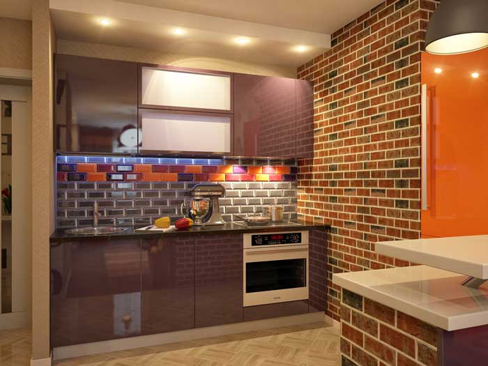 Оформление маленькой кухни со встроенной техникой